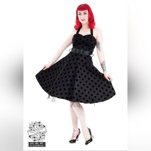Hearts And Roses Polka Dot Swing Dress, VGUC, Size 4